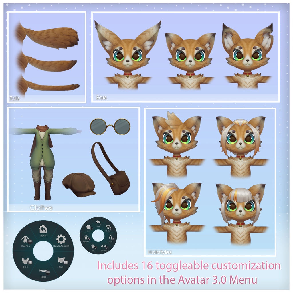 VRChat向け3Dオリジナルモデル「Polycat Mori Kei」