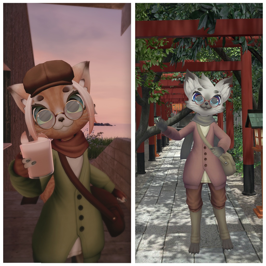 VRChat向け3Dオリジナルモデル「Polycat Mori Kei」