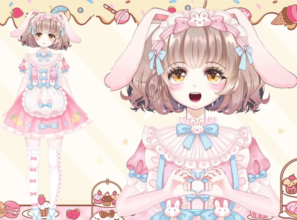 【VTuber素材】 "兔子与胡萝卜"衣装