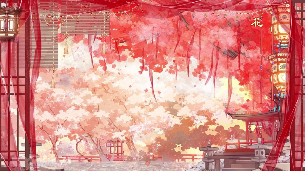 【動く配信背景】縁結びの寺【Vtuber向け】