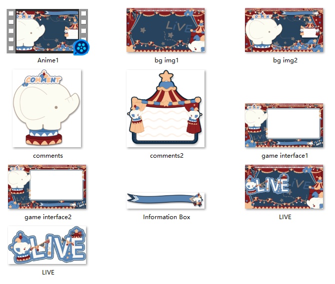 【動く配信背景】サーカスの象【Vtuber向け】