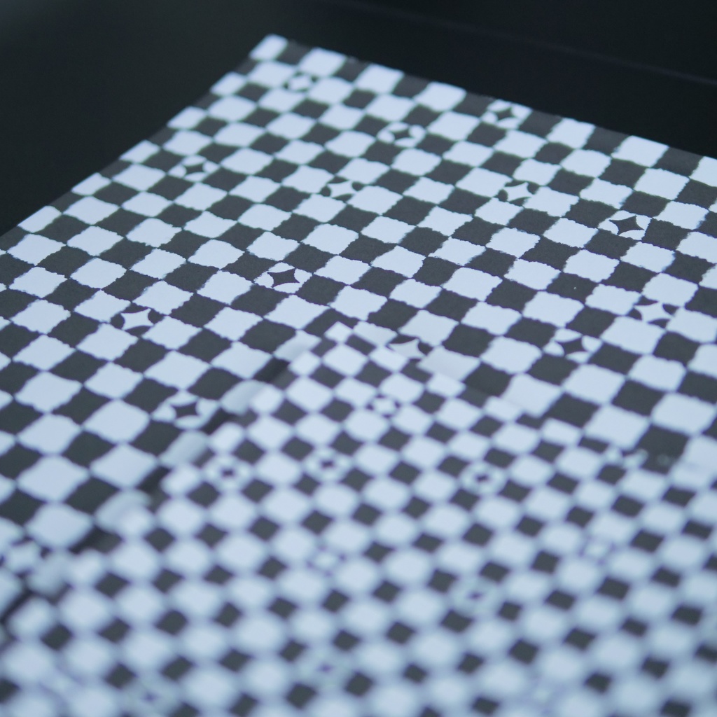 【A4/A5/DATE】Wavy Monochrome Check – Design Paper