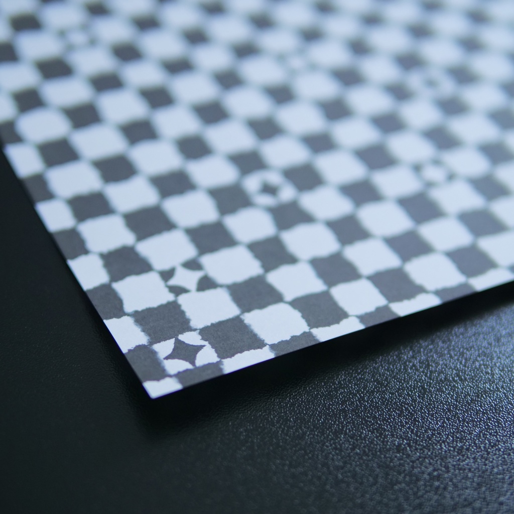 【A4/A5/DATE】Wavy Monochrome Check – Design Paper