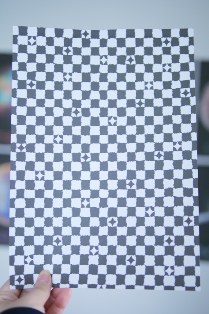 【A4/A5/DATE】Wavy Monochrome Check – Design Paper