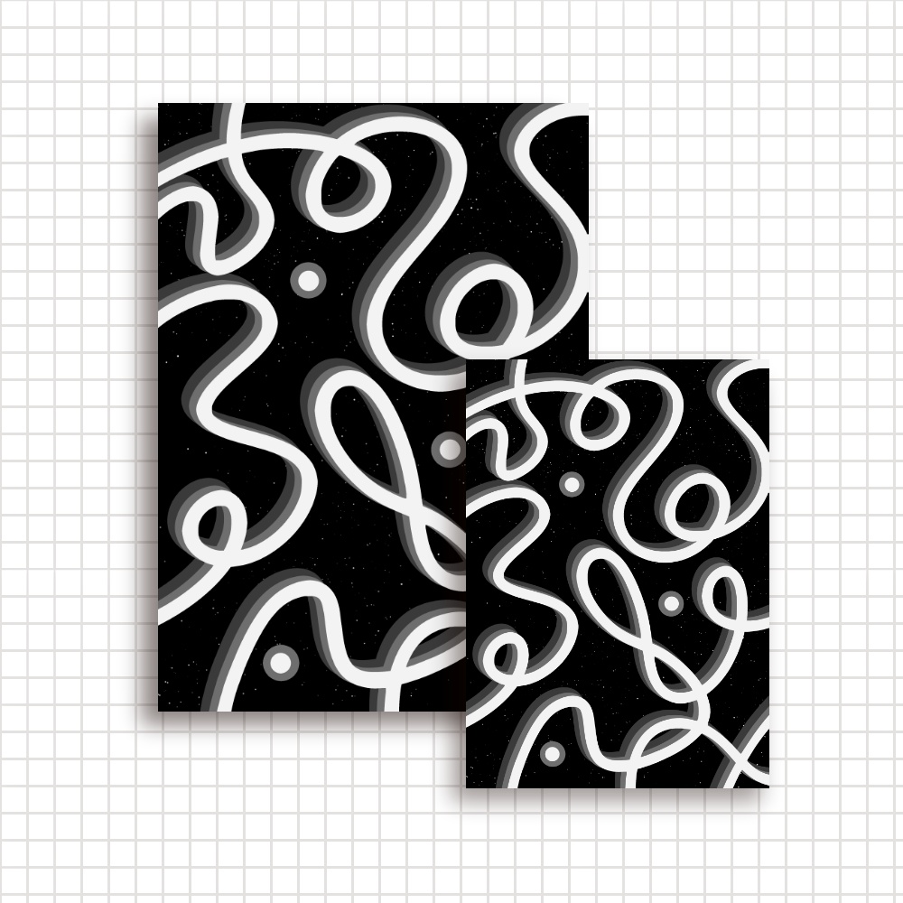 【A4/A5/DATE】Night Line – Design Paper