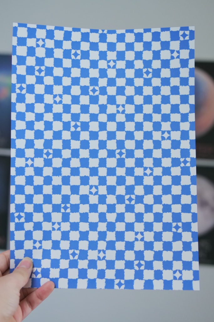 【A4/A5/DATE】Blue Wavy Check – Design Paper