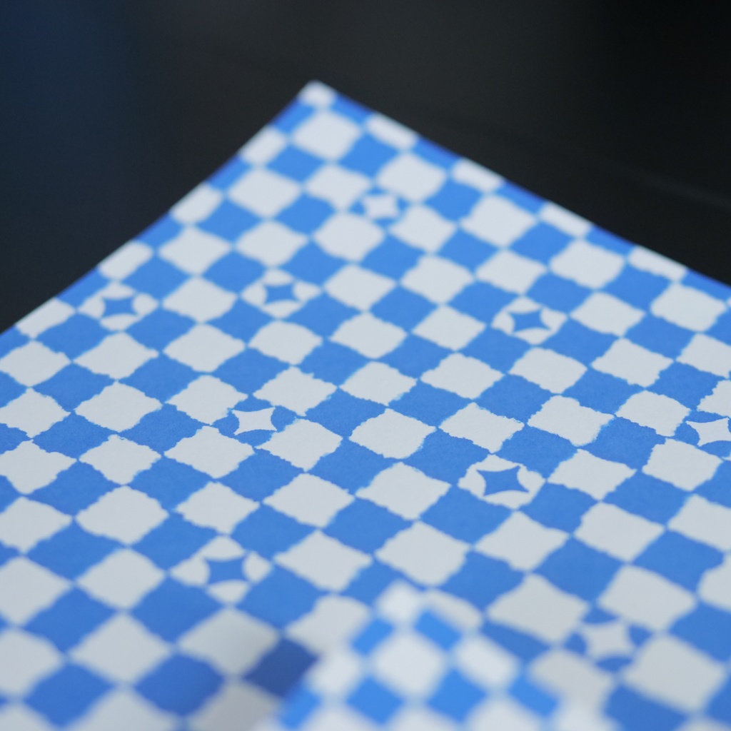 【A4/A5/DATE】Blue Wavy Check – Design Paper
