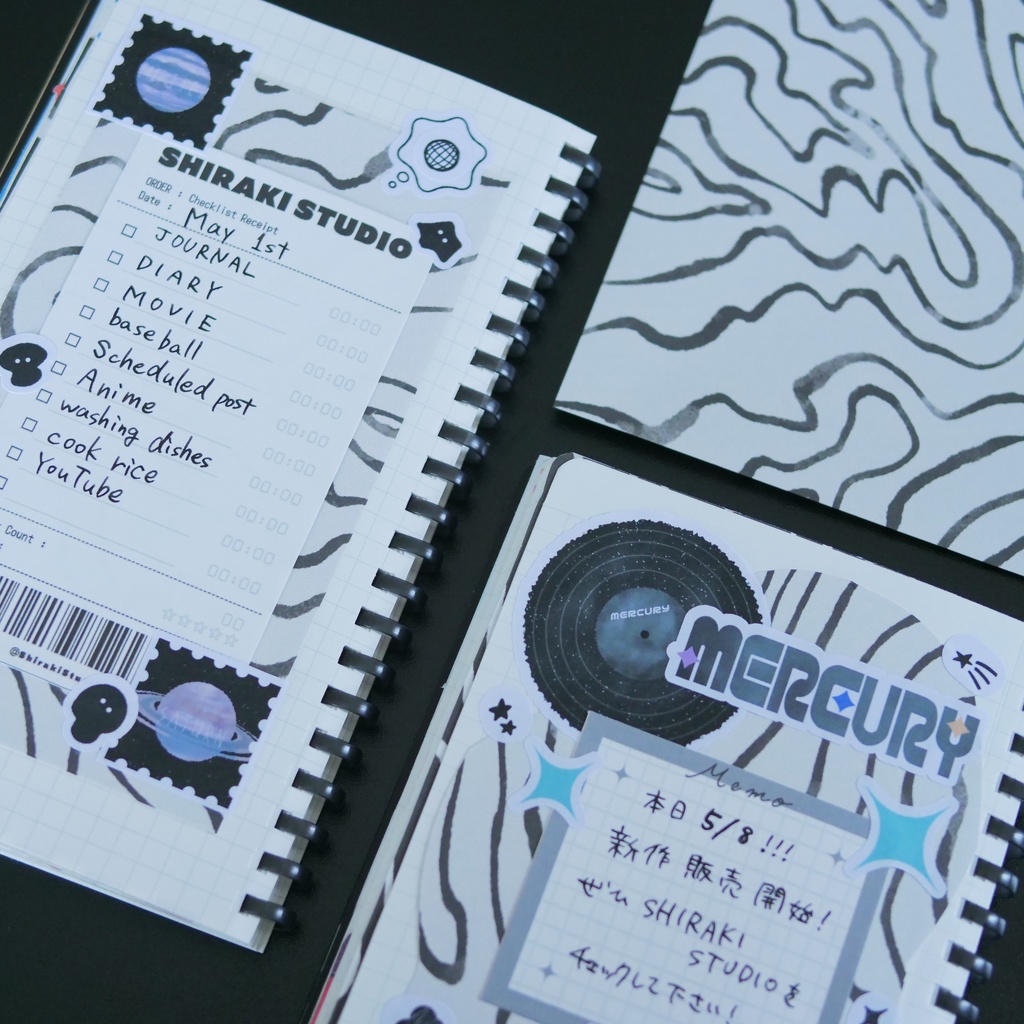 【A4/A5/DATE】Light Marble Flow – Design Paper