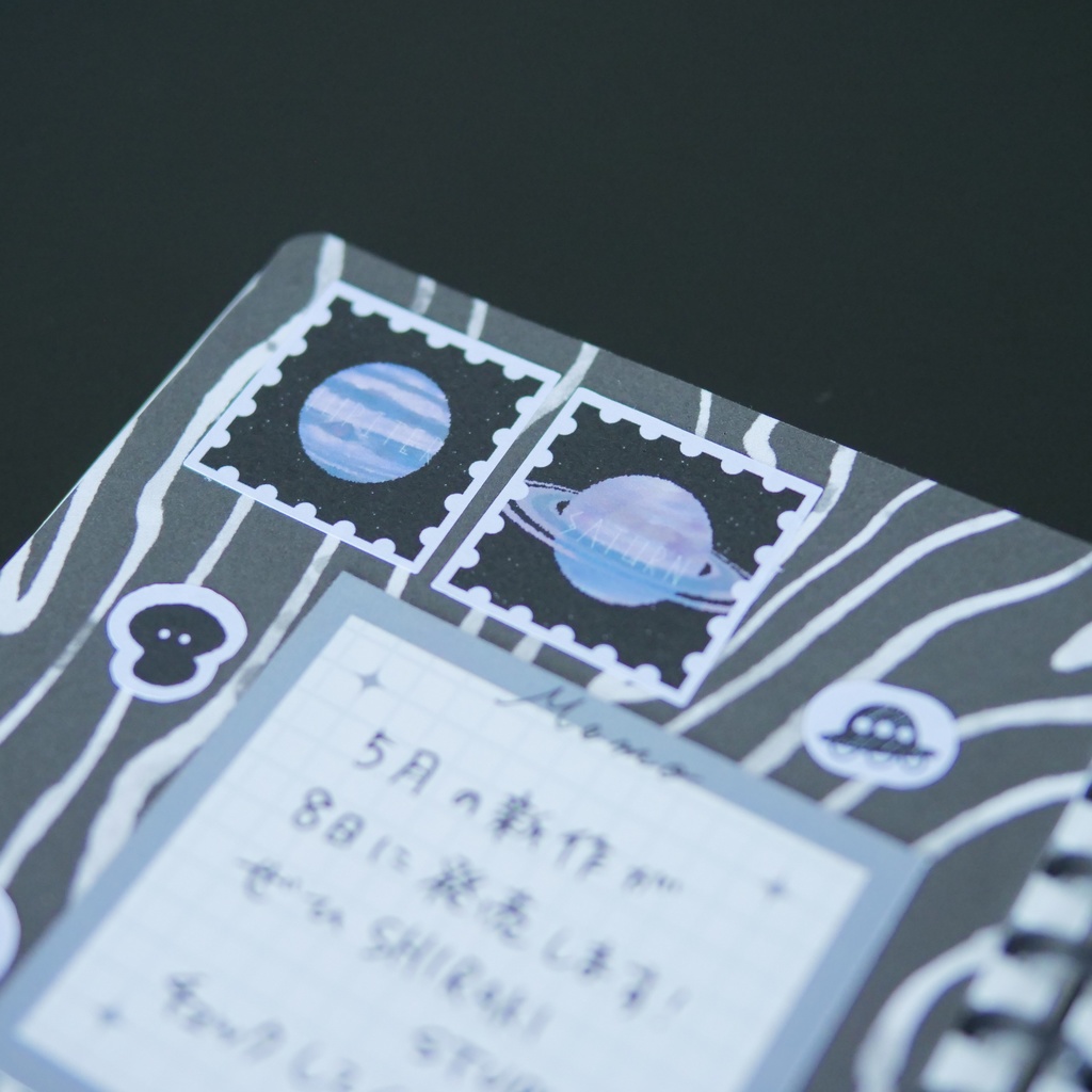 Planet Square Stickers(Stamp-Style)