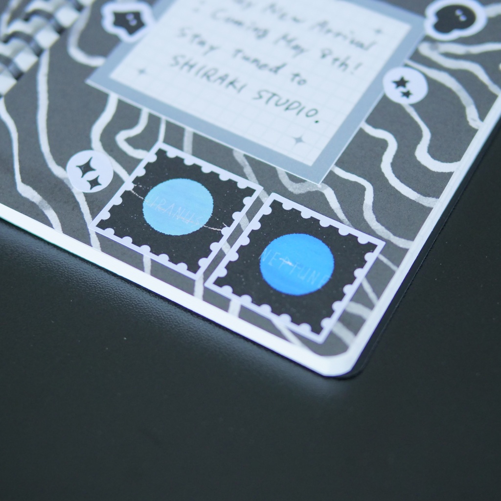 Planet Square Stickers(Stamp-Style)