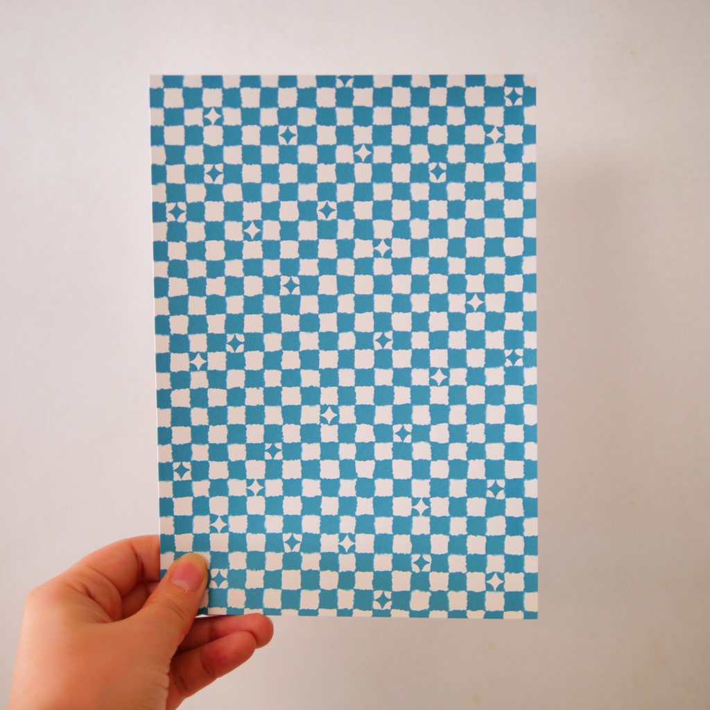 【A4/A5/DATE】Teal Wavy Check – Design Paper