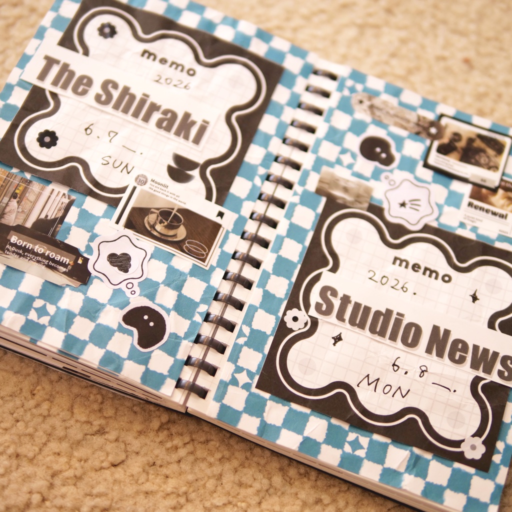 【A4/A5/DATE】Teal Wavy Check – Design Paper