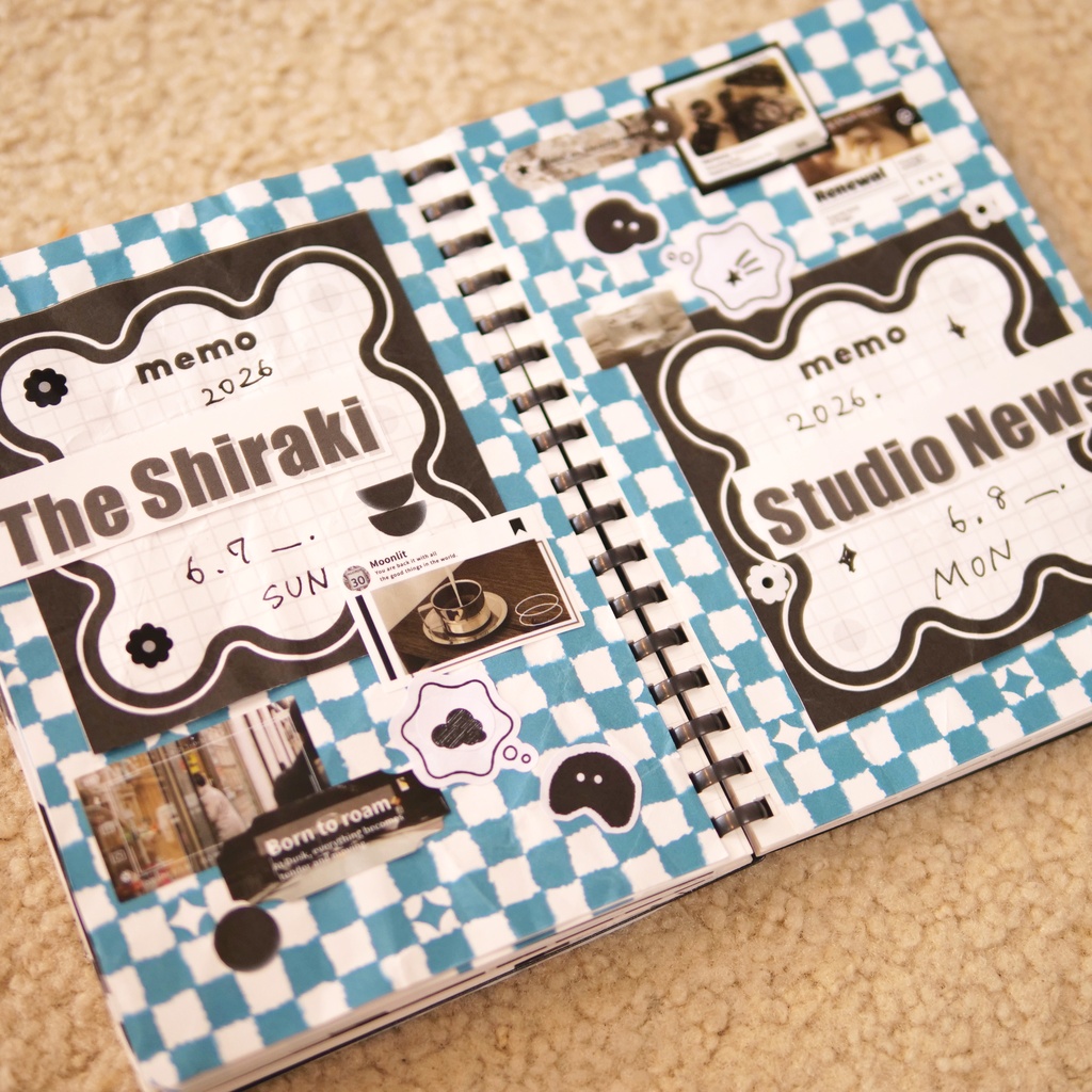 【A4/A5/DATE】Teal Wavy Check – Design Paper