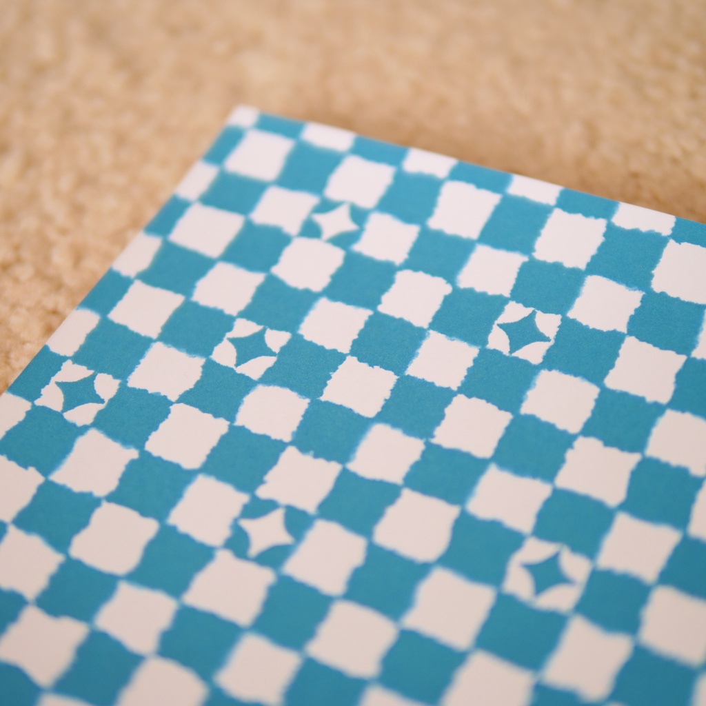 【A4/A5/DATE】Teal Wavy Check – Design Paper