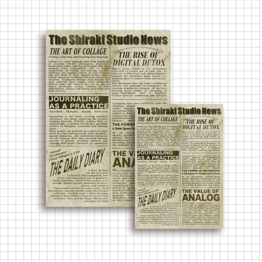 【A4/A5/DATE】Vintage News – Design Paper