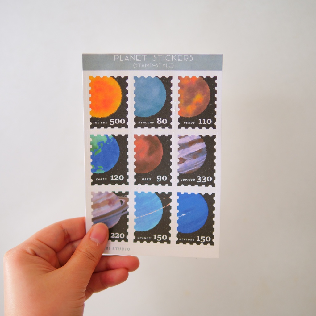 Planet Stickers (Stamp-Style)