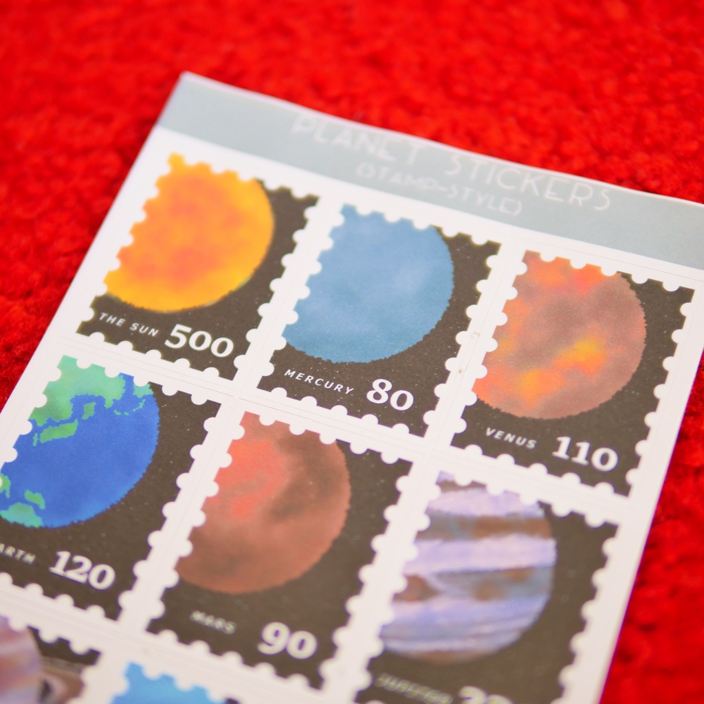 Planet Stickers (Stamp-Style)