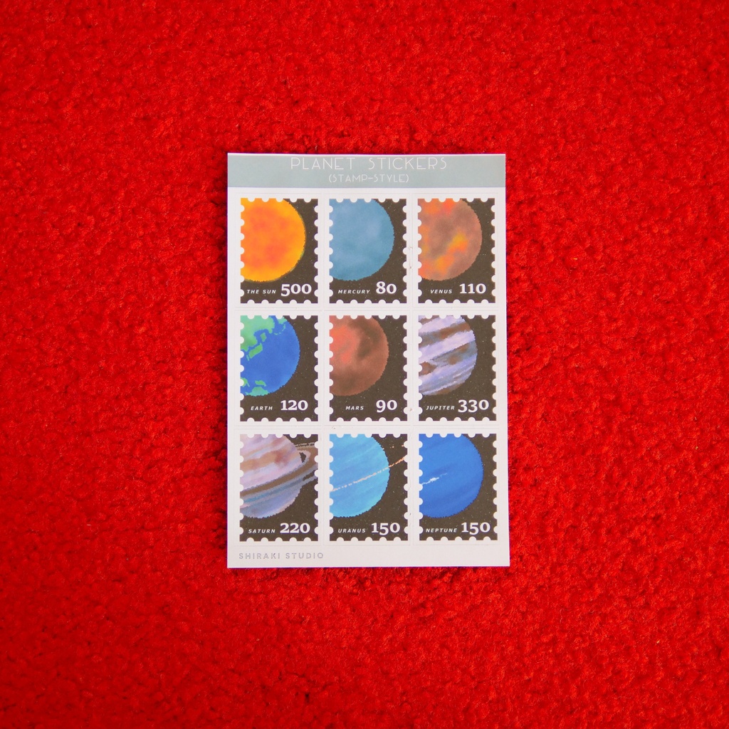 Planet Stickers (Stamp-Style)