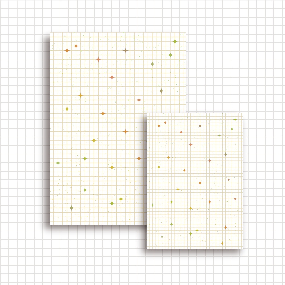 【A4/A5/DATE】Orange Stardust Grid – Design Paper