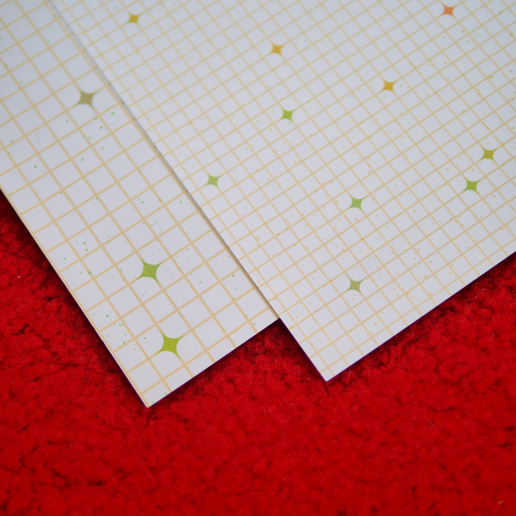 【A4/A5/DATE】Orange Stardust Grid – Design Paper
