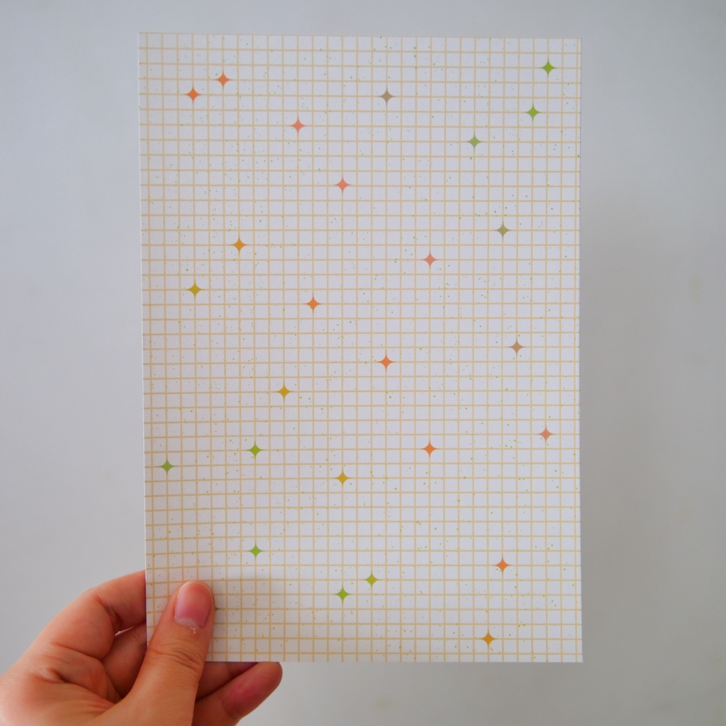 【A4/A5/DATE】Orange Stardust Grid – Design Paper