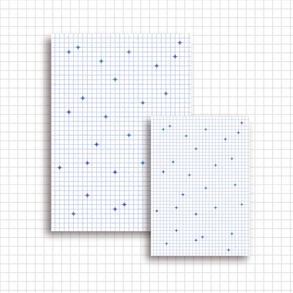 【A4/A5/DATE】Blue Stardust Grid – Design Paper