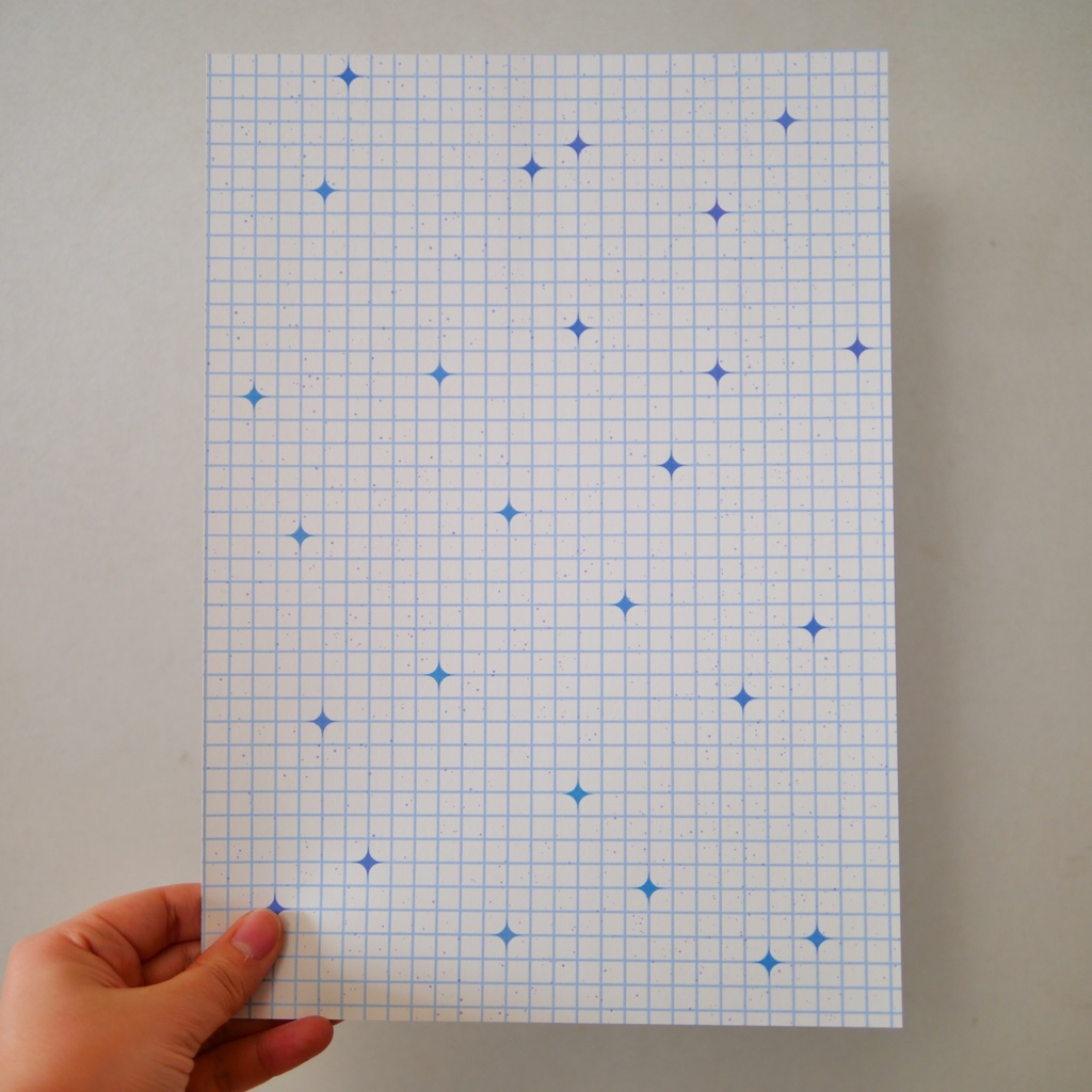 【A4/A5/DATE】Blue Stardust Grid – Design Paper