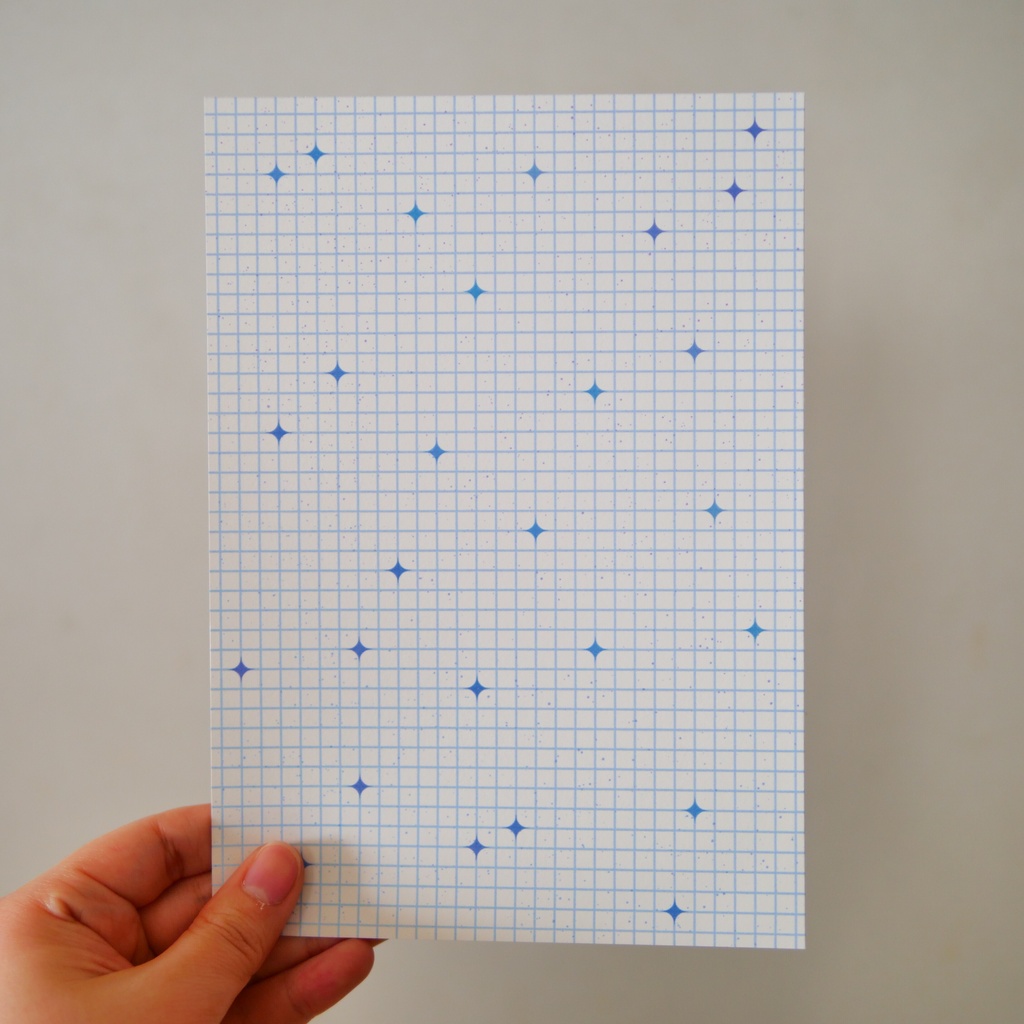 【A4/A5/DATE】Blue Stardust Grid – Design Paper