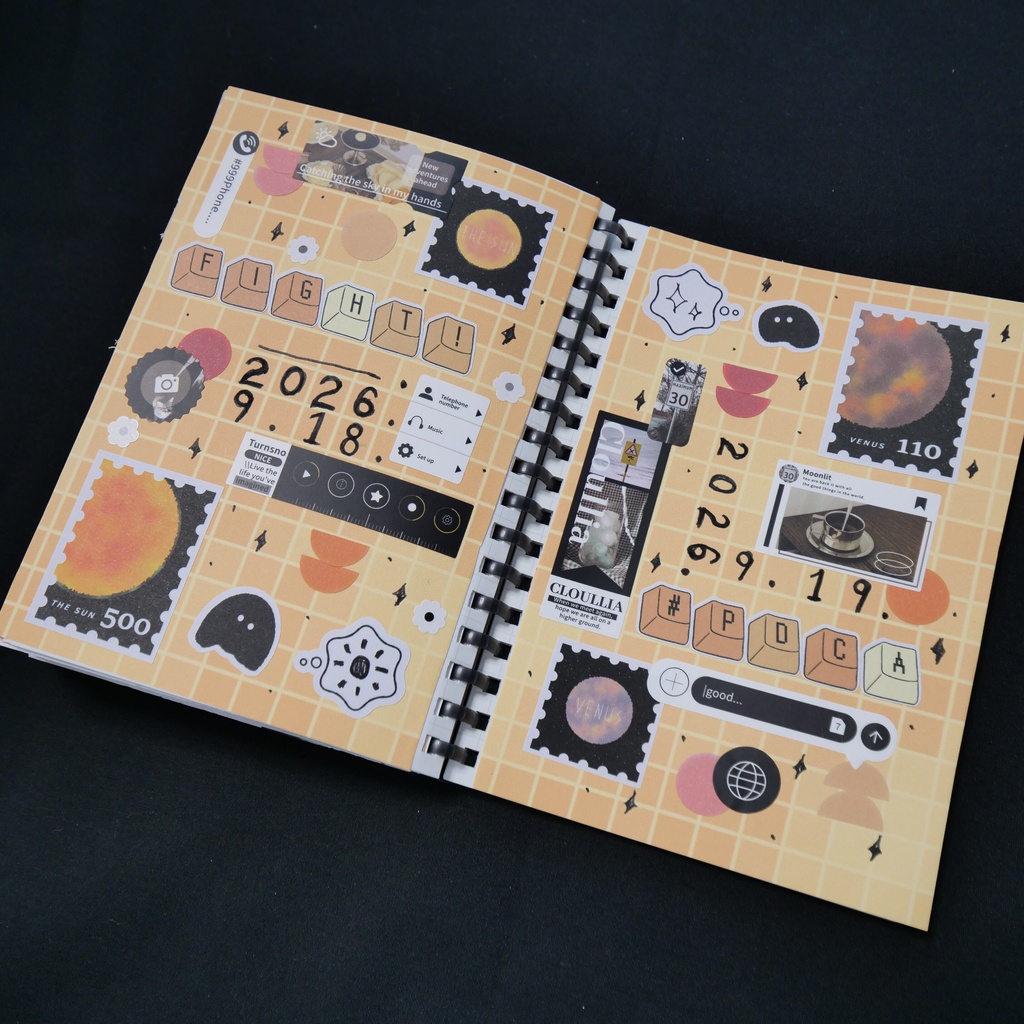 【A4/A5/DATE】Orange Pastel Mosaic – Design Paper