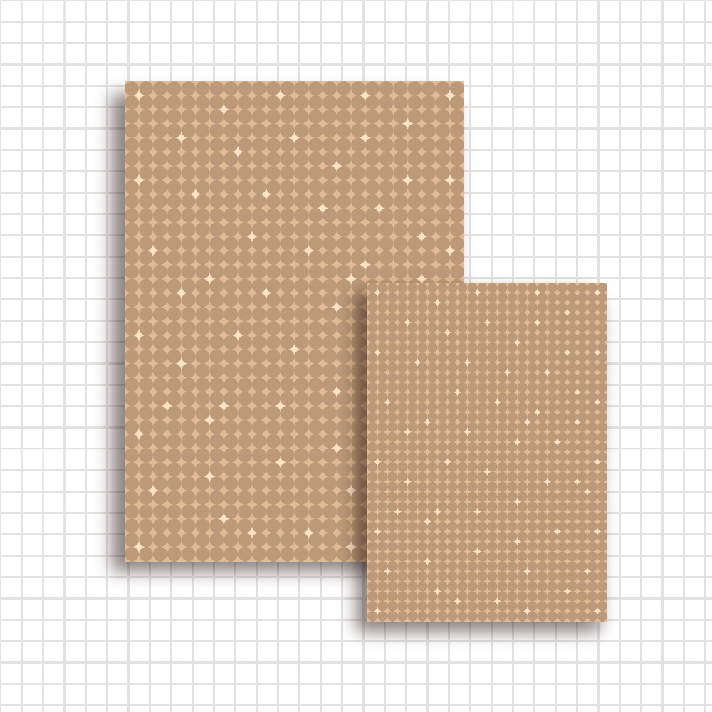 【A4/A5/DATE】Brown Star Mosaic – Design Paper