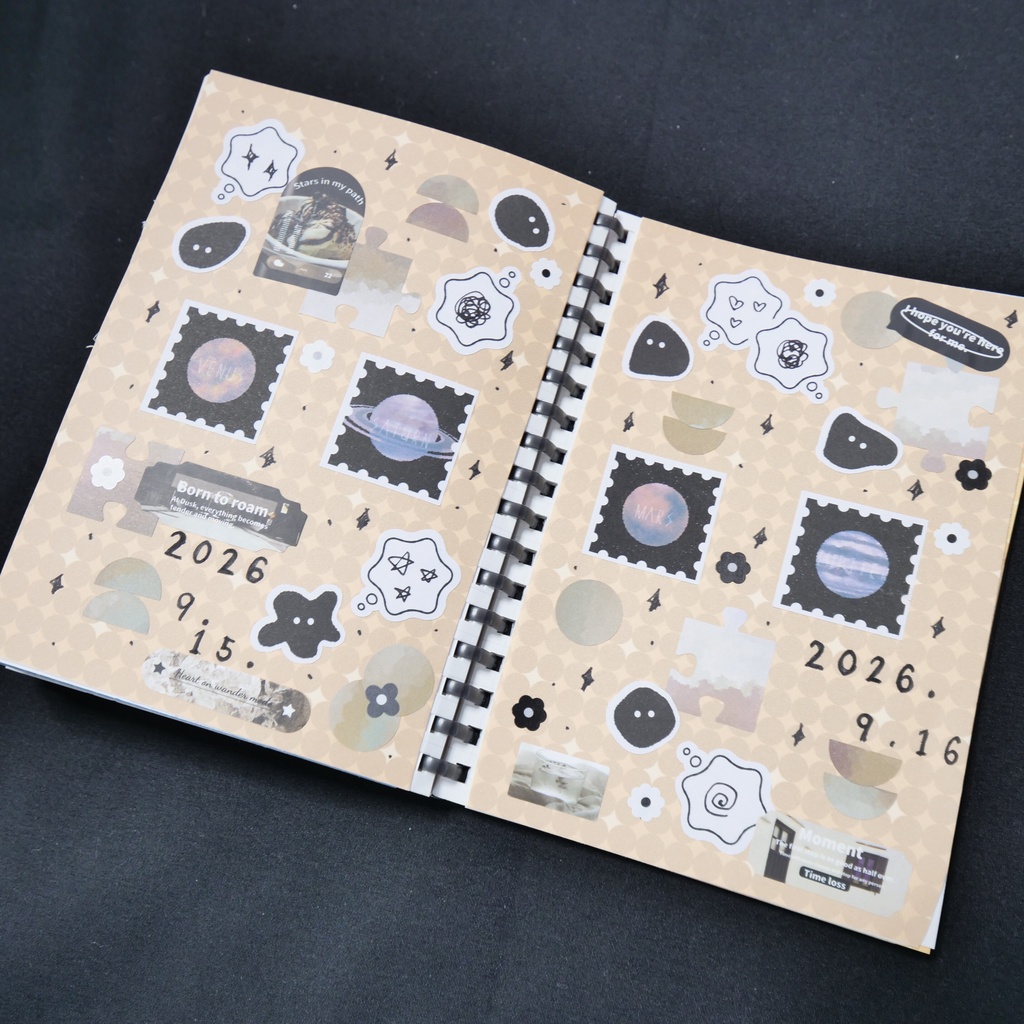 【A4/A5/DATE】Brown Star Mosaic – Design Paper
