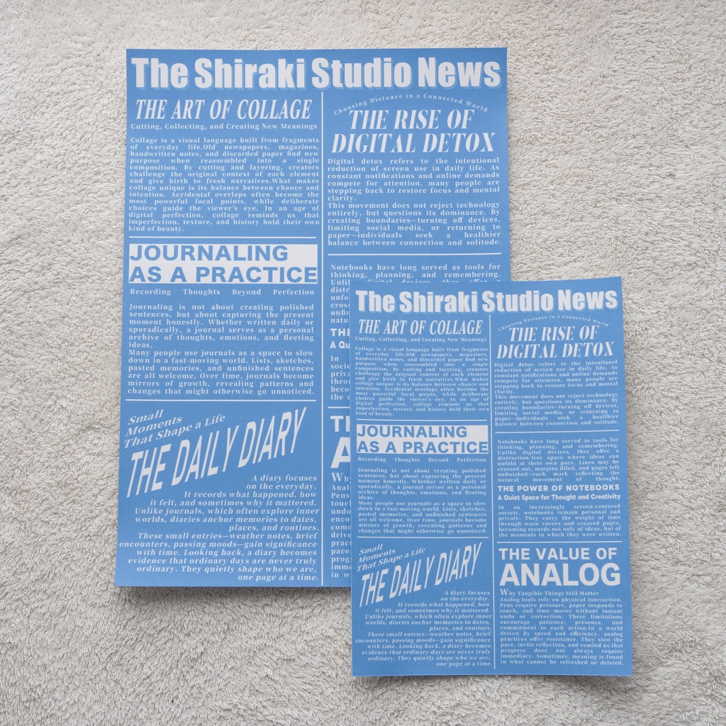 【A4/A5/DATE】Blue News – Design Paper