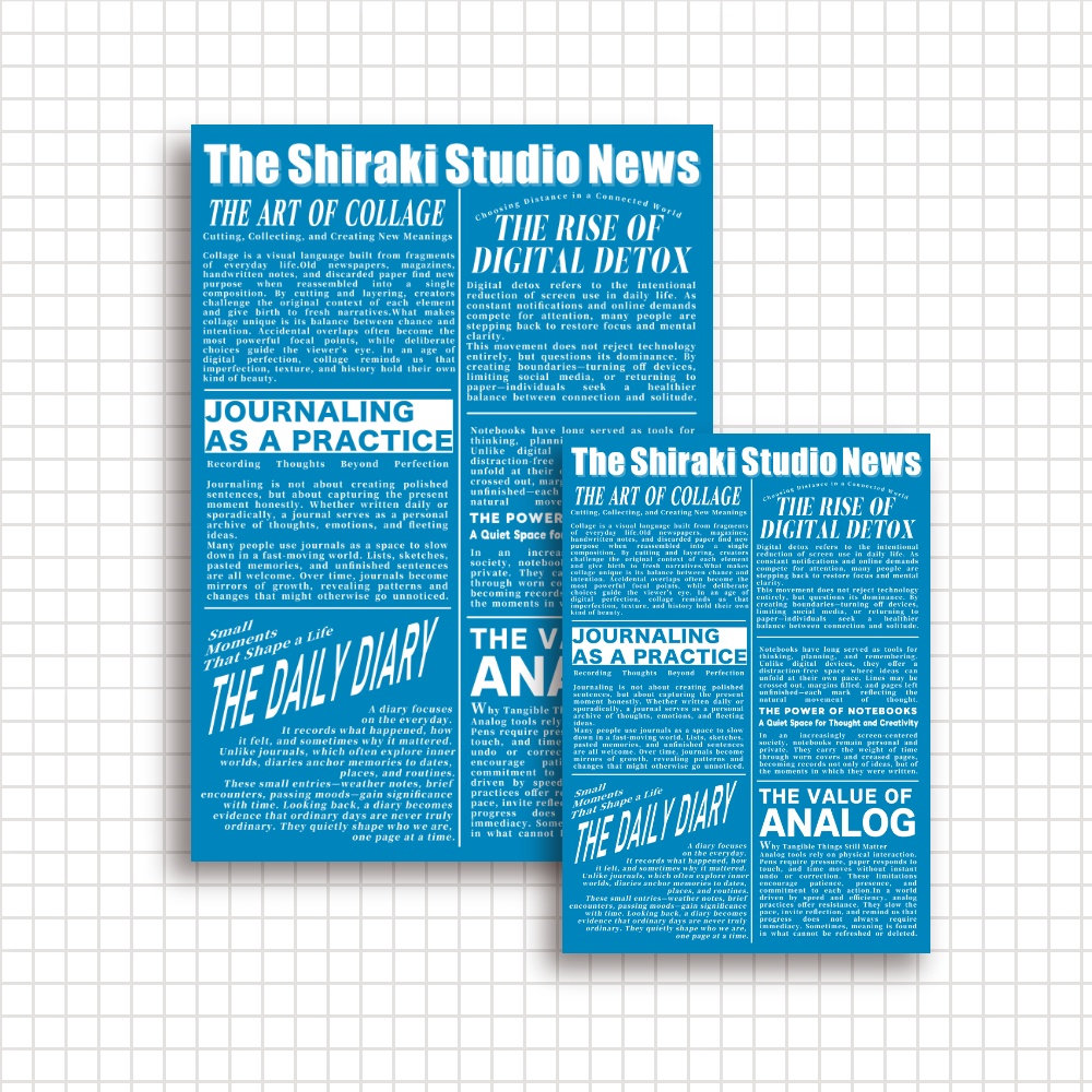 【A4/A5/DATE】Blue News – Design Paper