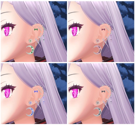 【VRC想定】月ピアス