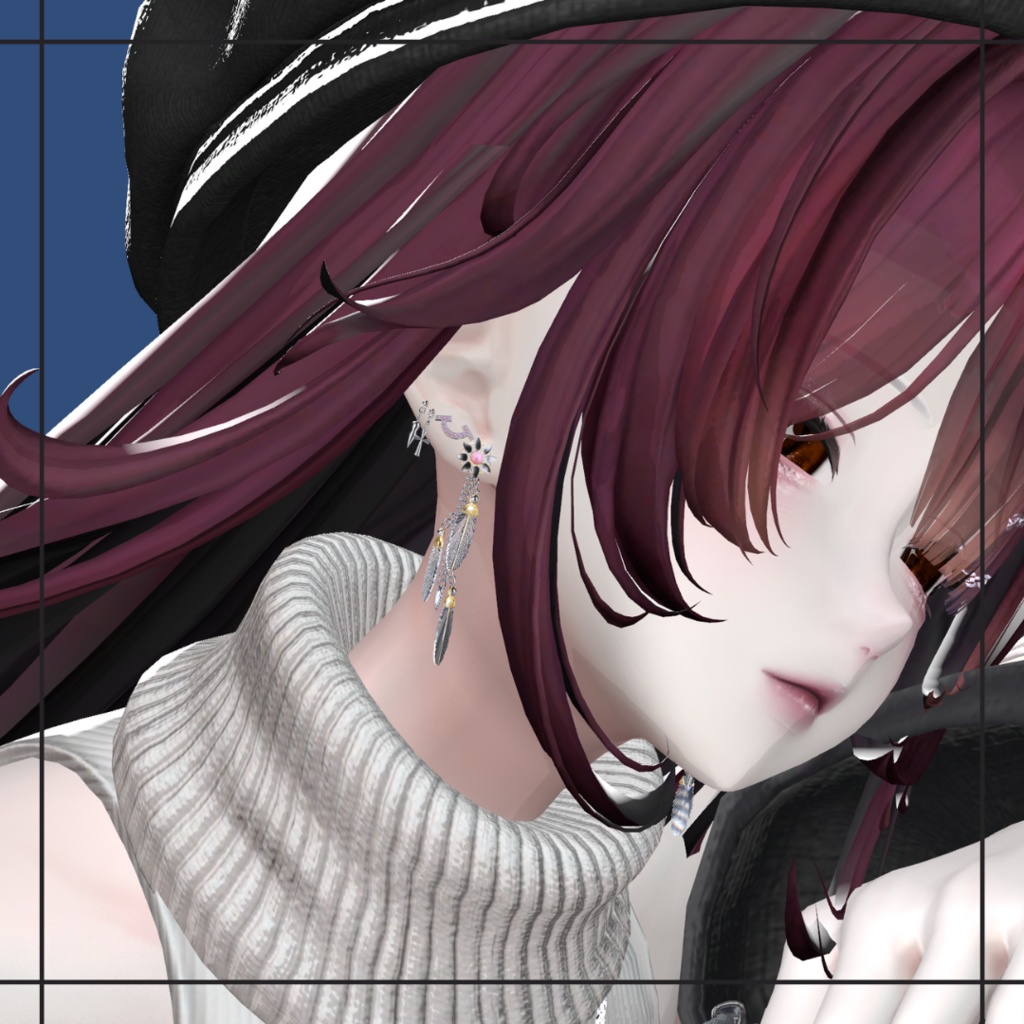 【VRC想定/13アバター対応】フェザーピアス