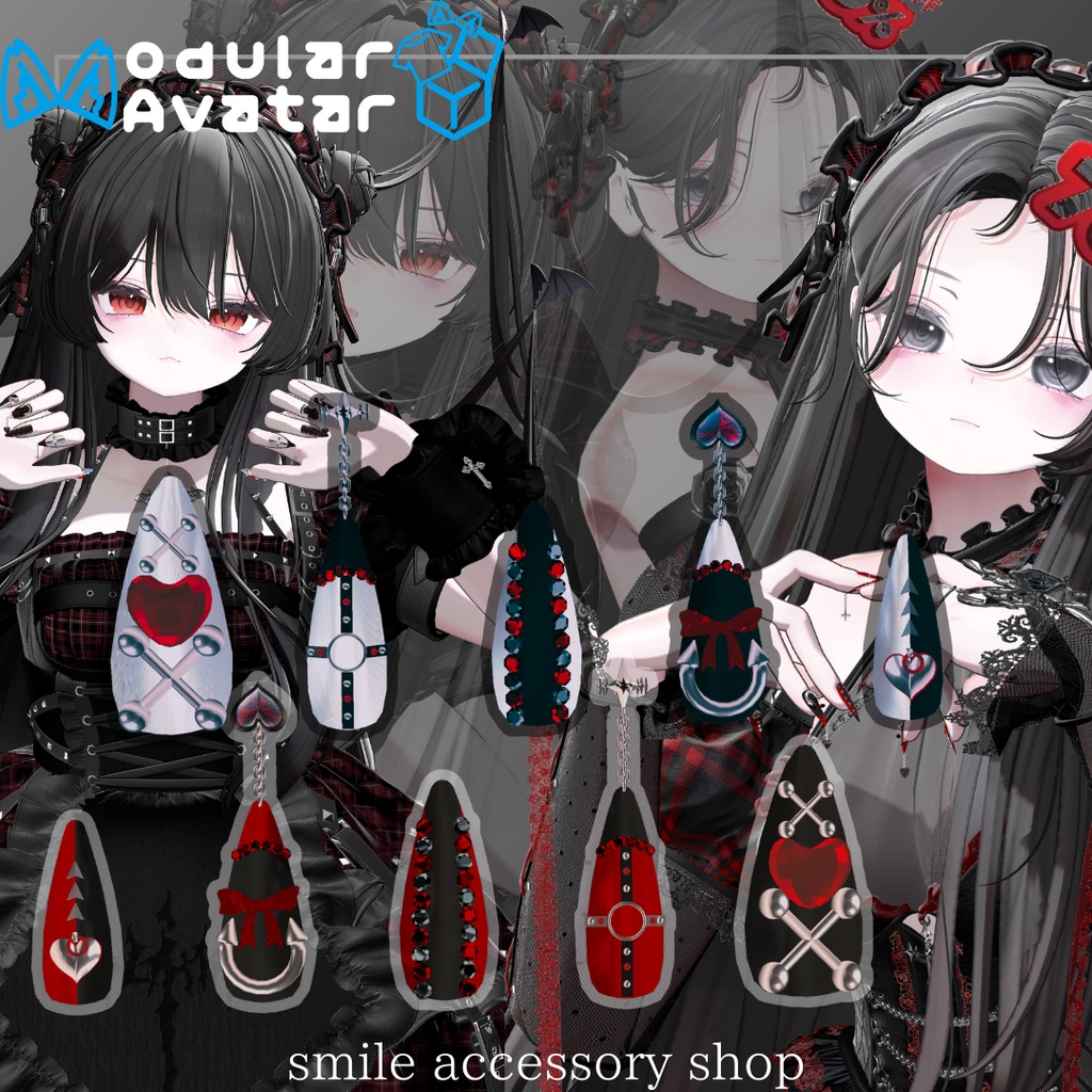 【VRC想定/21アバター対応】【MA対応】【フォロワー1000人記念商品】midnight nail