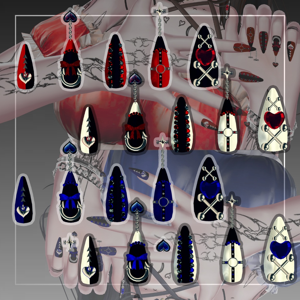 【VRC想定/21アバター対応】【MA対応】【フォロワー1000人記念商品】midnight nail