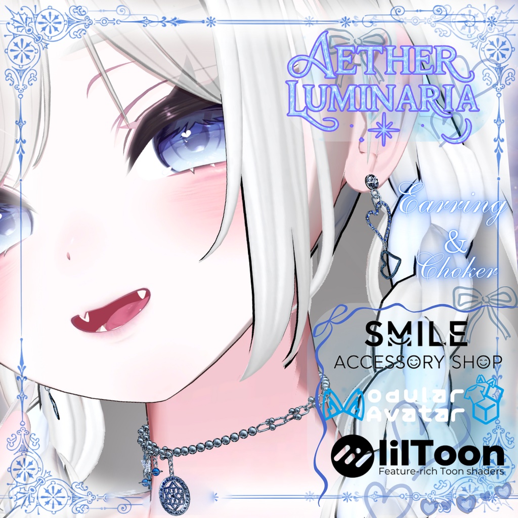 【24アバター対応】【MA対応】イアリング&チョーカー『エーテル・ルミナリア』