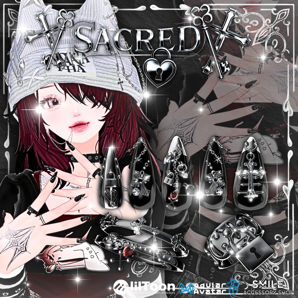 【23アバター対応】ネイル&リング『セイクリッド』