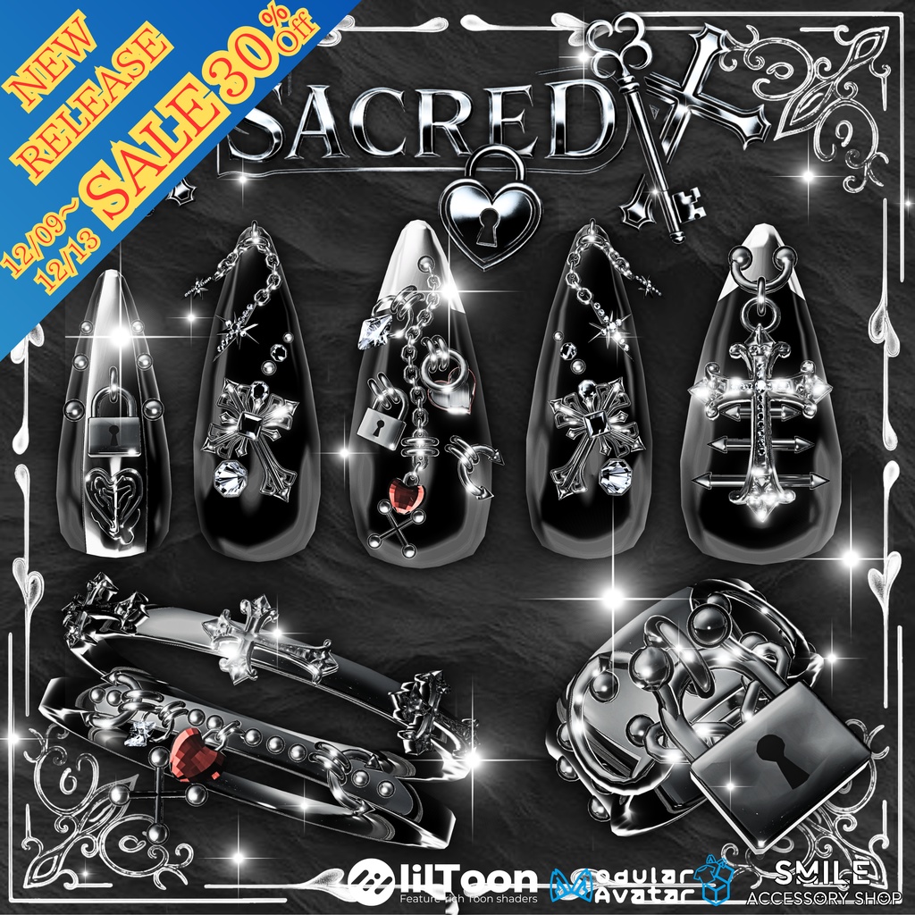 【23アバター対応】ネイル&リング『セイクリッド』