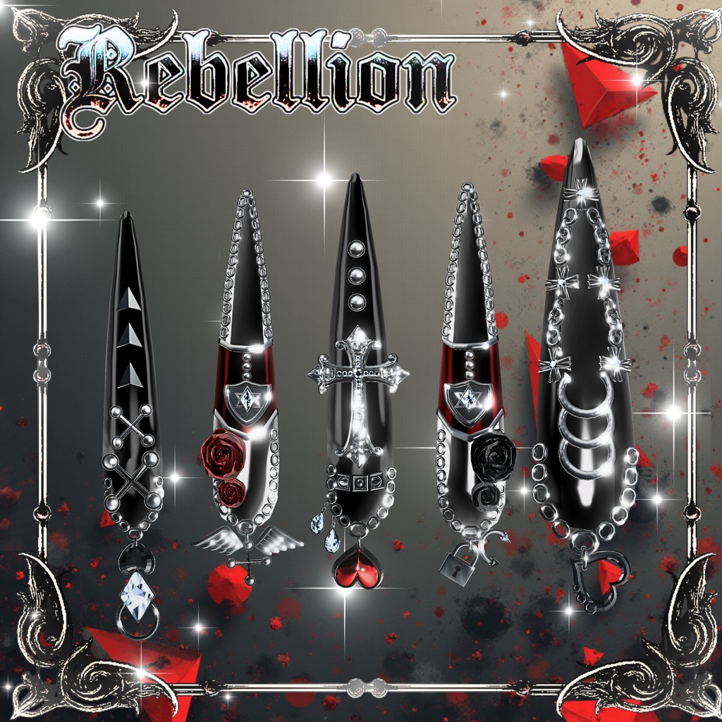 【23アバター対応】『Rebellion』ネイル