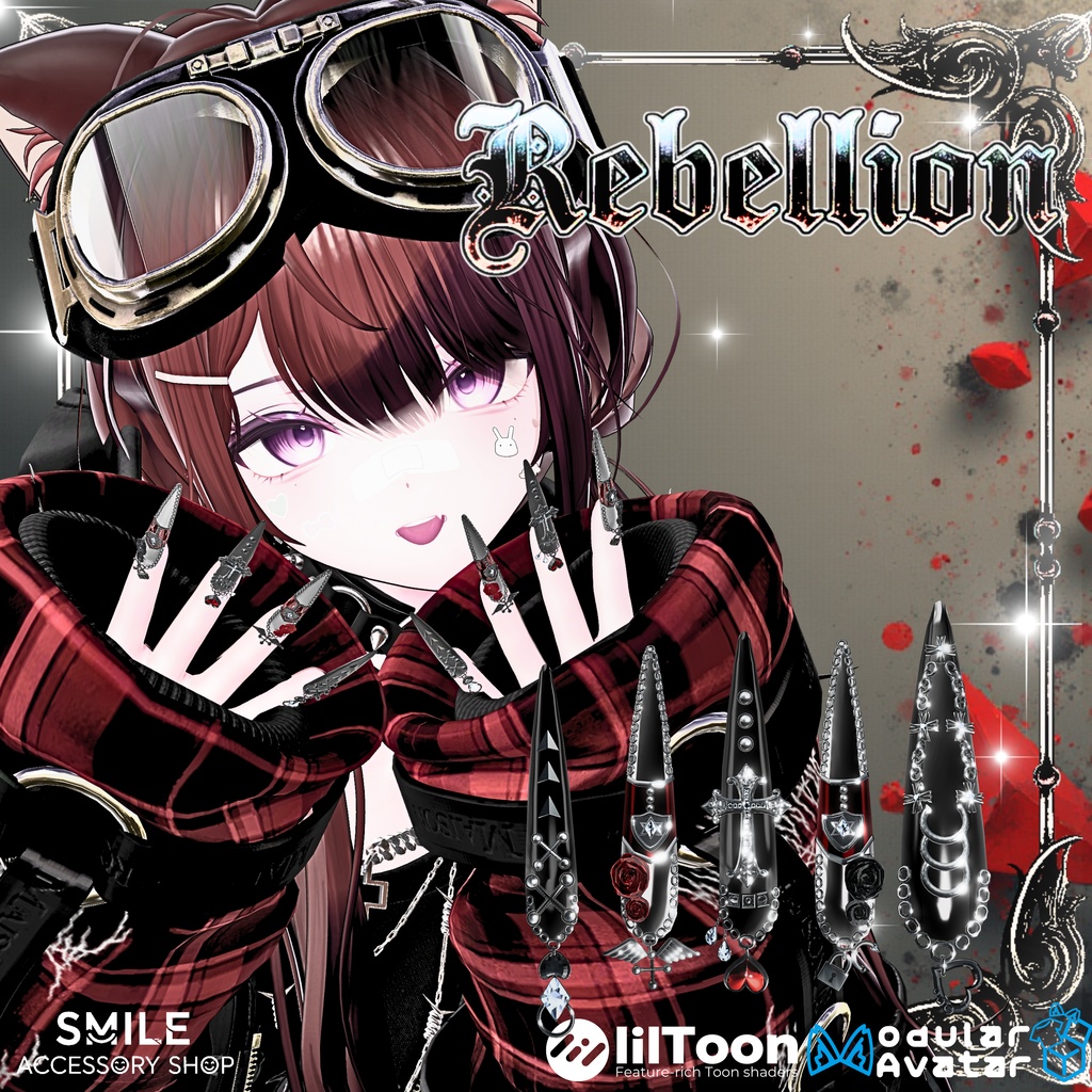 【23アバター対応】『Rebellion』ネイル