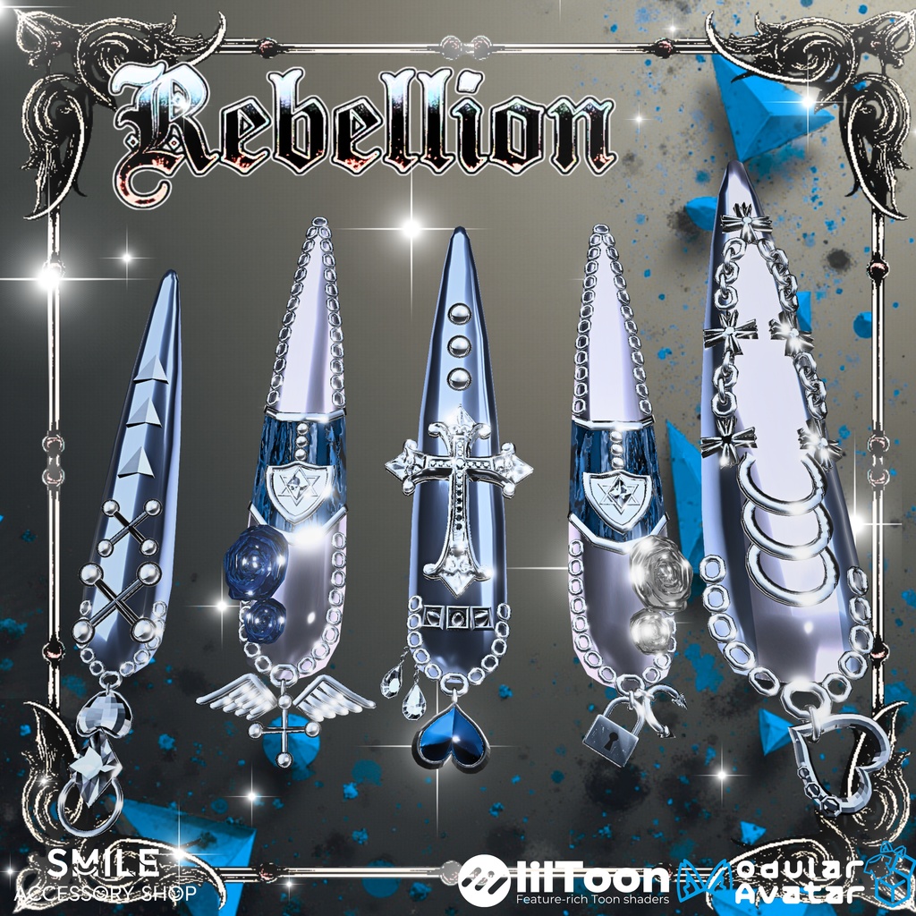 【23アバター対応】『Rebellion』ネイル【MA対応】