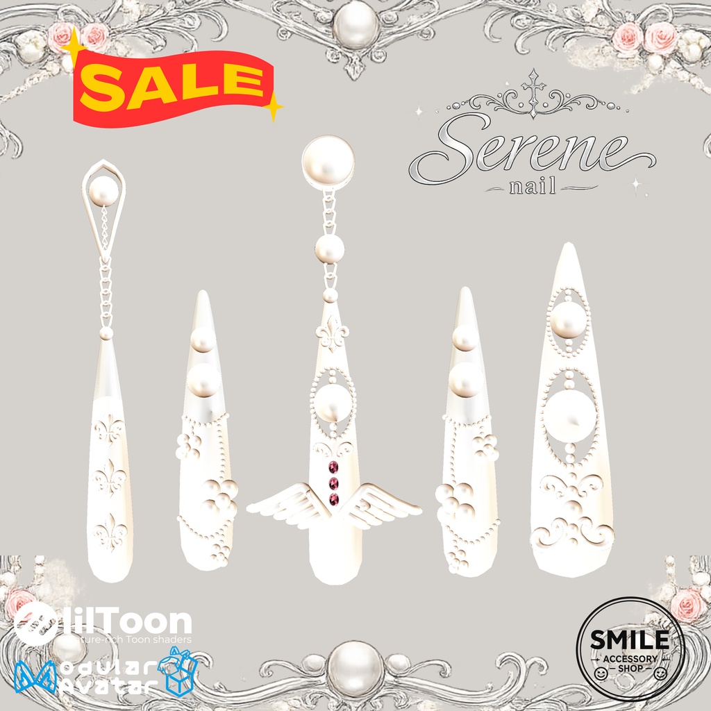 ✨SALE✨半額✨【28アバター対応】『Serene Nail』ネイル【MA対応】