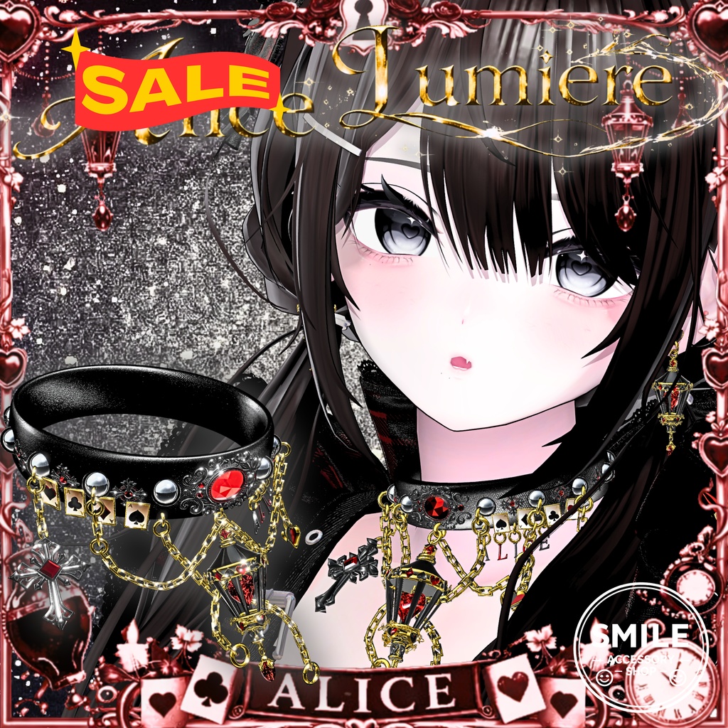 ✨SALE✨半額✨【22アバター対応】『Alice Lumiere』チョーカー&ピアス【MA対応】