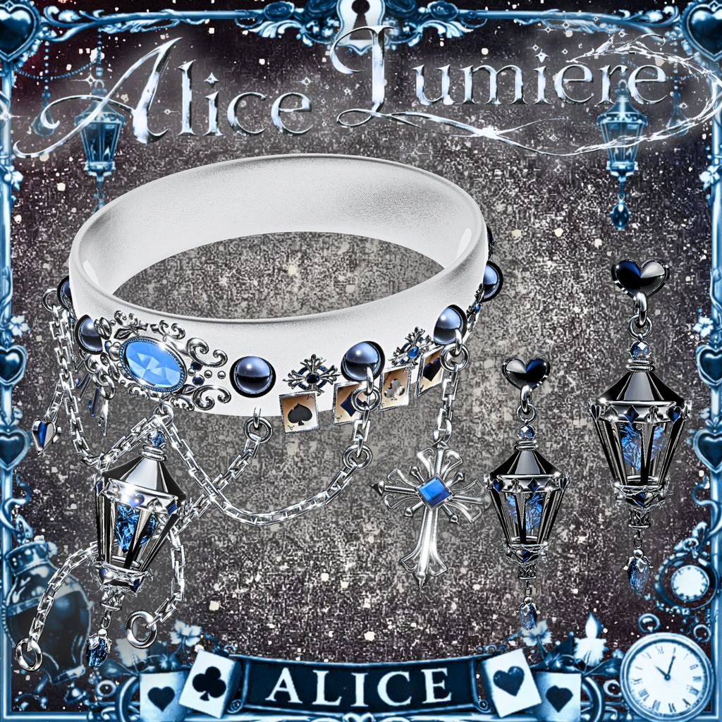 【22アバター対応】『Alice Lumiere』チョーカー&ピアス【MA対応】