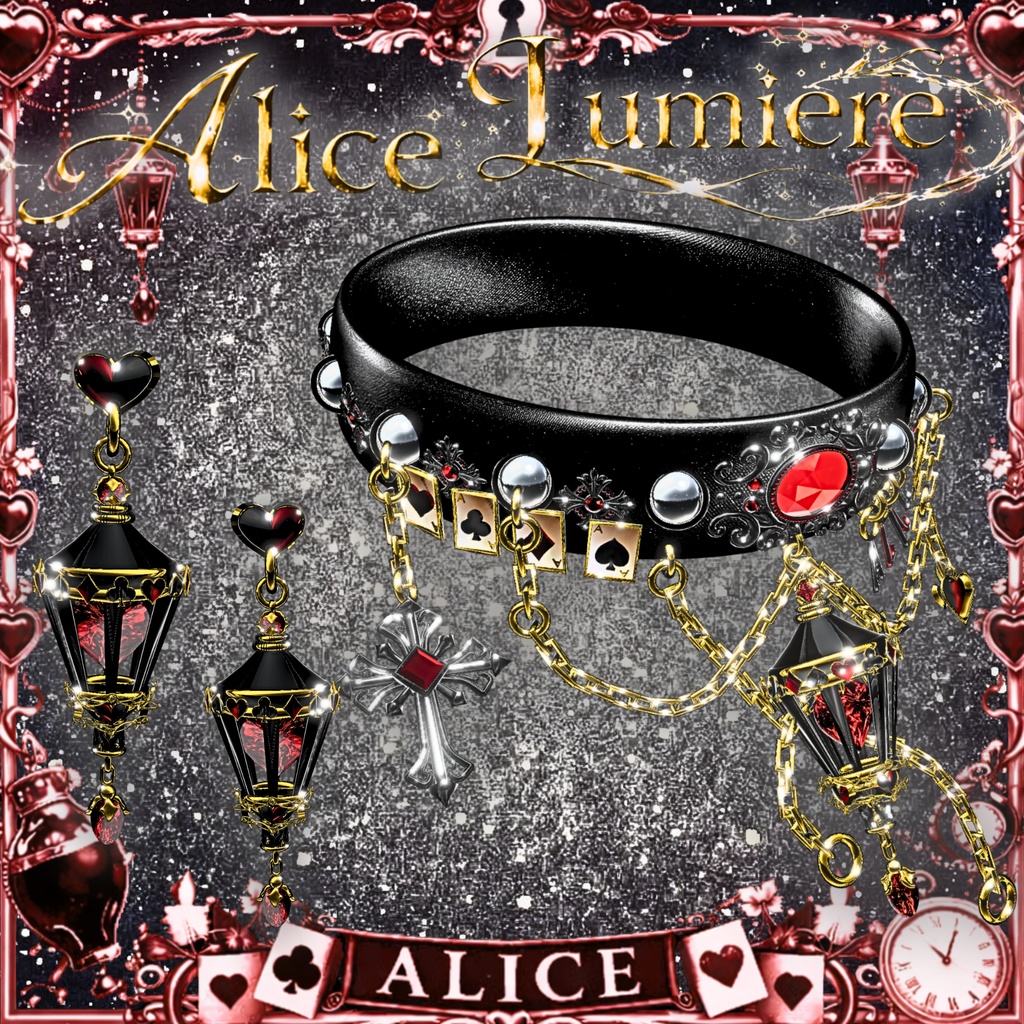 【22アバター対応】『Alice Lumiere』チョーカー&ピアス【MA対応】