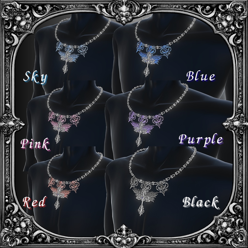 【26アバター対応】【MA対応】ネックレス『蒼翼のセラフ』