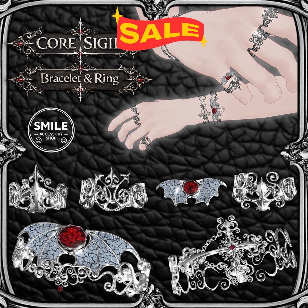 ✨SilverWeek✨50%SALE✨【29アバター対応】【MA対応】ブレスレット＆リング『Core Sigil』