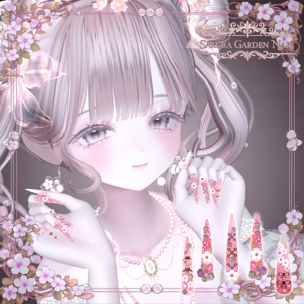 『Sakura Garden Nail』|桜ネイル【MA対応 / 35アバター対応 / 4Color】
